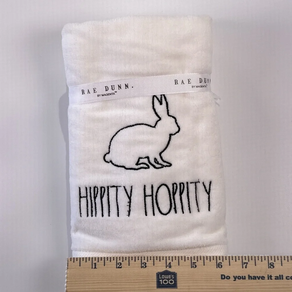 Rae Dunn Easter Hand Towels Hippity Hoppity Set of Two